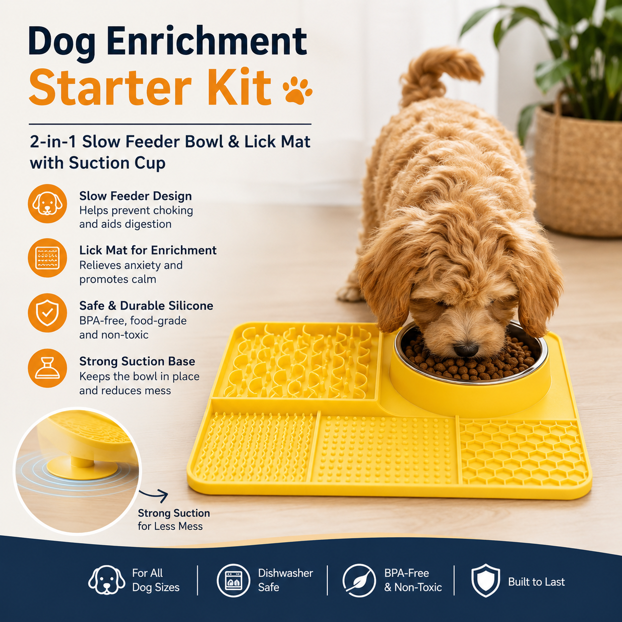 Slow Feeder & Lick Mat Set for Dogs