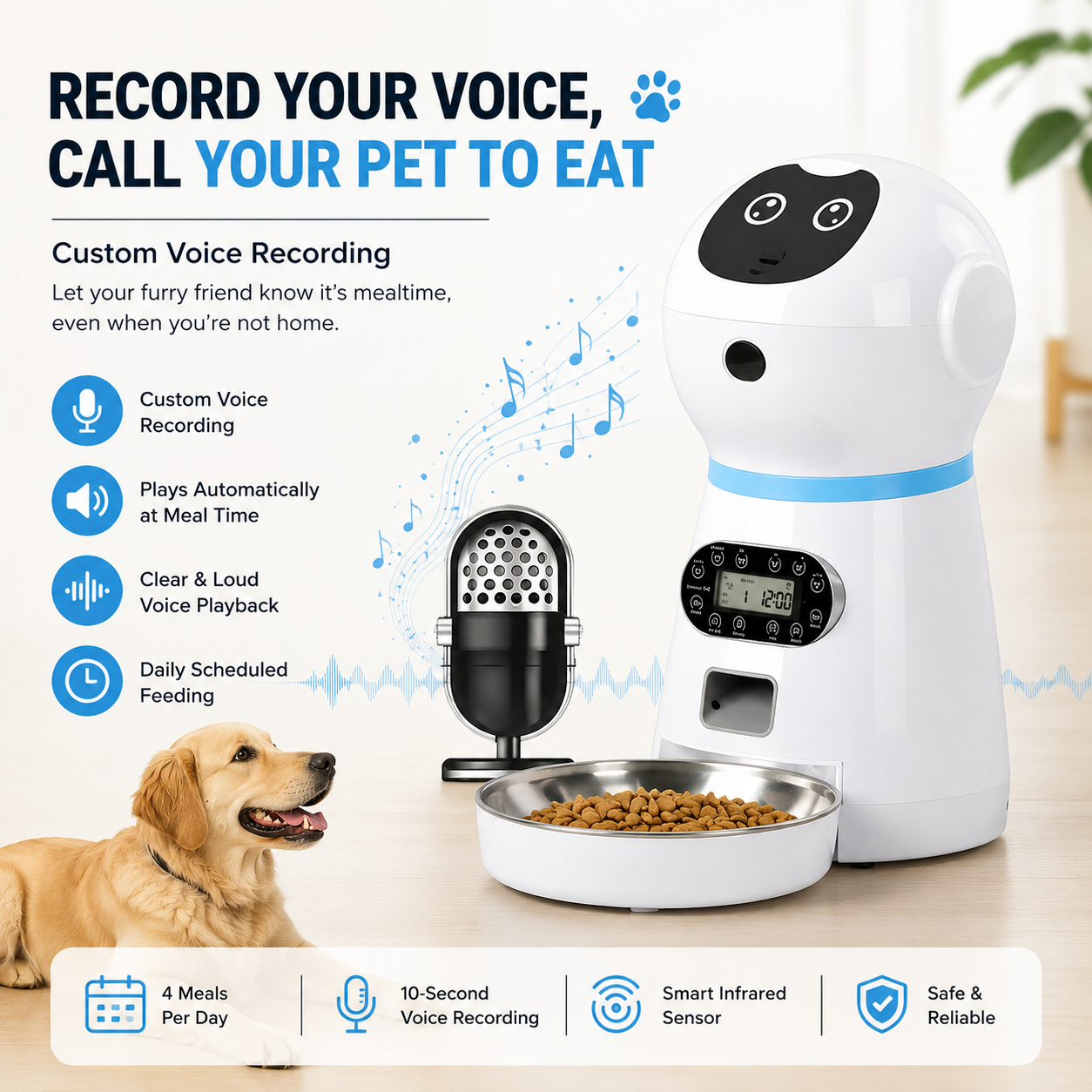 Smart Automatic Dog Feeder with Voice Recording
