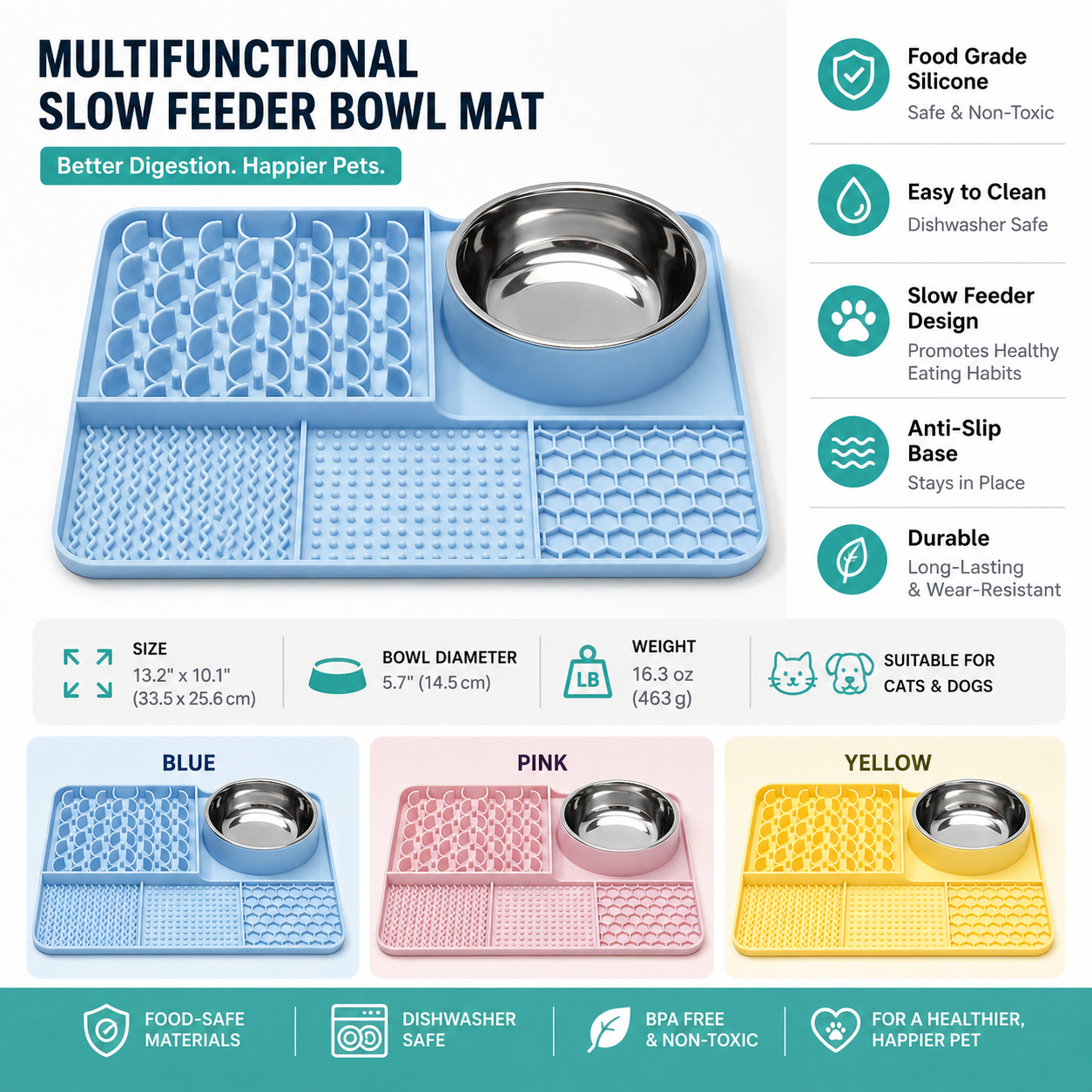 Slow Feeder & Lick Mat Set for Dogs